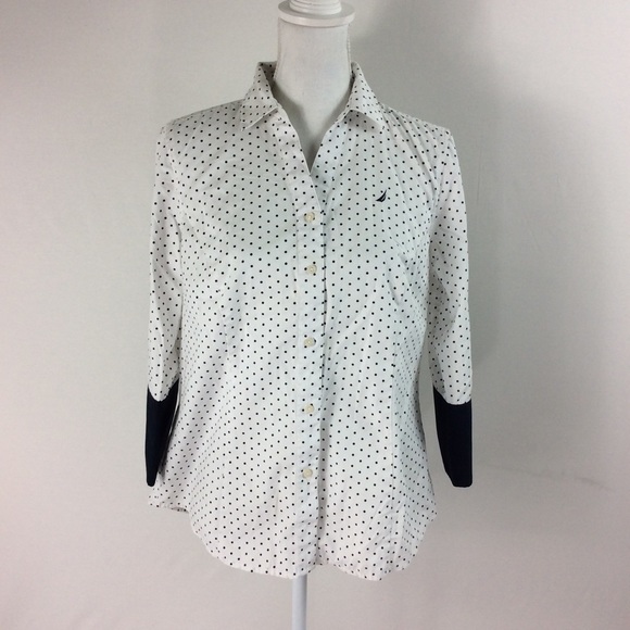 📌2/$20📌 Nautica Wrinkle Resistant 3/4 Slv Shirt - Picture 1 of 5